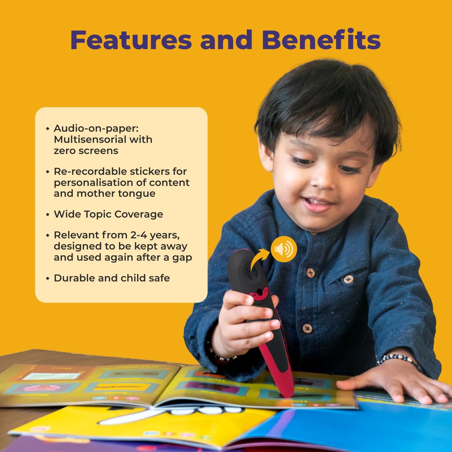 goDiscover Interactive SmartBook with Talking Pen | Set of 9 Story Sound Books with British Accent Audio | Activity Educational Kit for Toddlers, Preschool Kids Age 2 to 4 Years Learning Toys